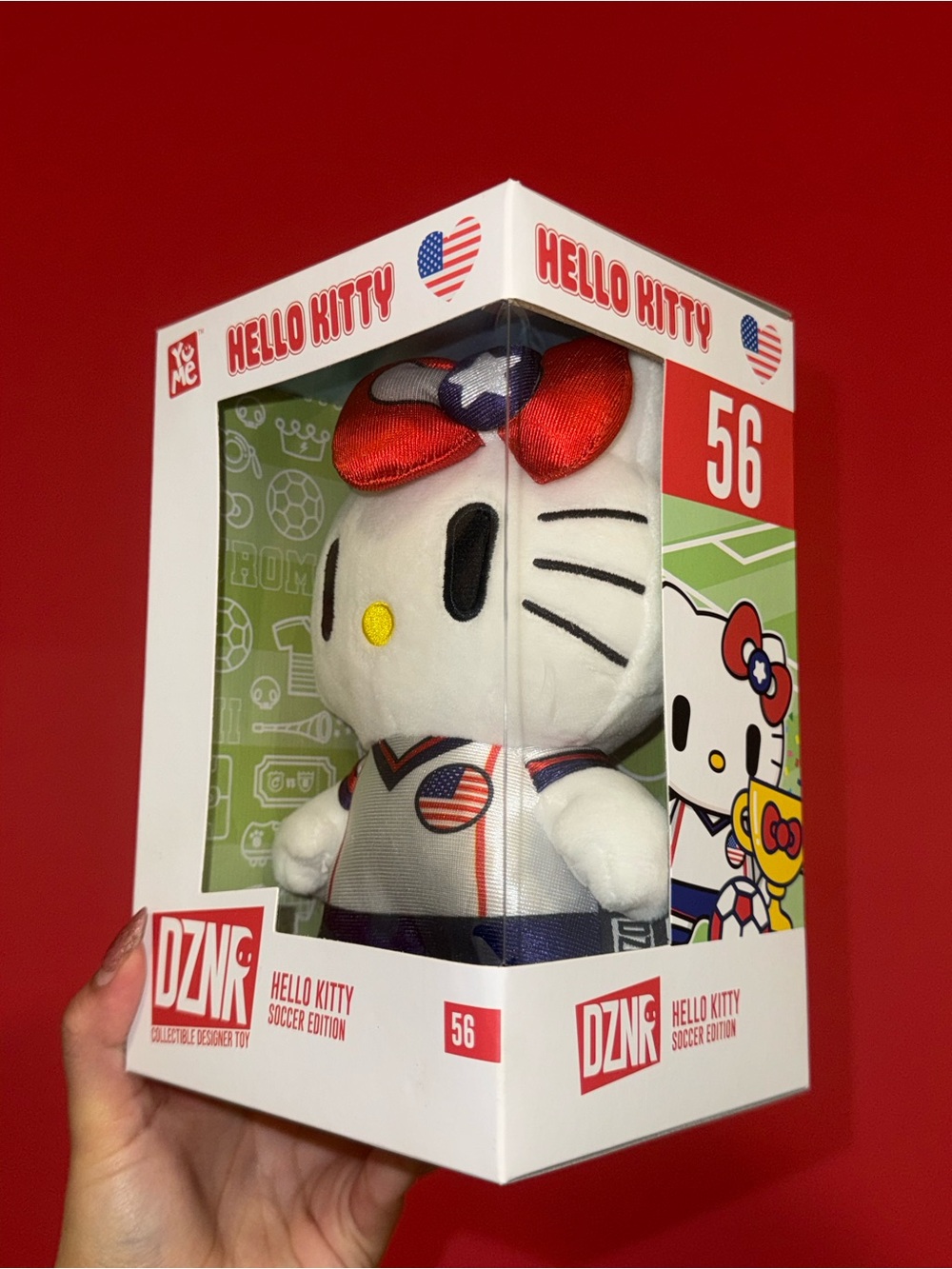 Hello Kitty DZNR Soccer Edition Plush - White, Red, Blue